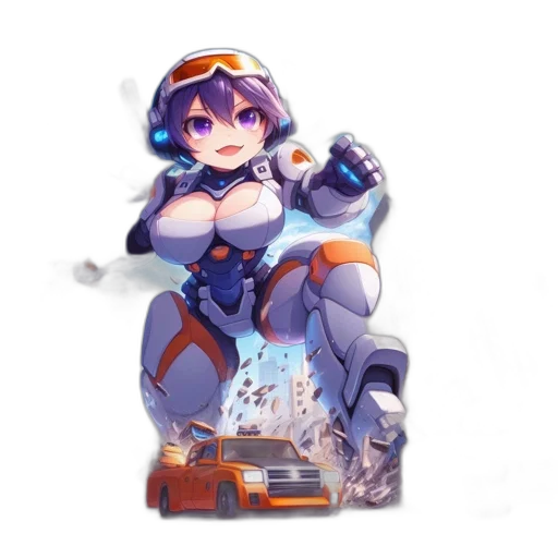 robot, weapon, staff, sword, concept art, pixel art, anime, cyberpunk transparent PNG cut-out