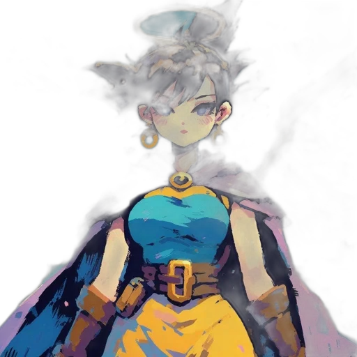 dress, crown, mask, staff, concept art, fantasy art, watercolor, pixel art transparent PNG cut-out