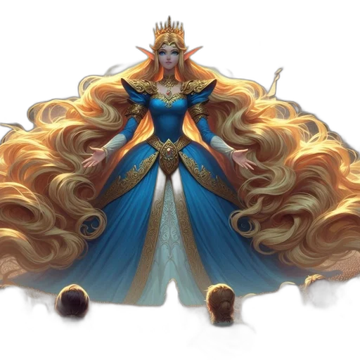 crown, fantasy art, concept art, pixel art, watercolor, golden, blue, pastel transparent PNG cut-out