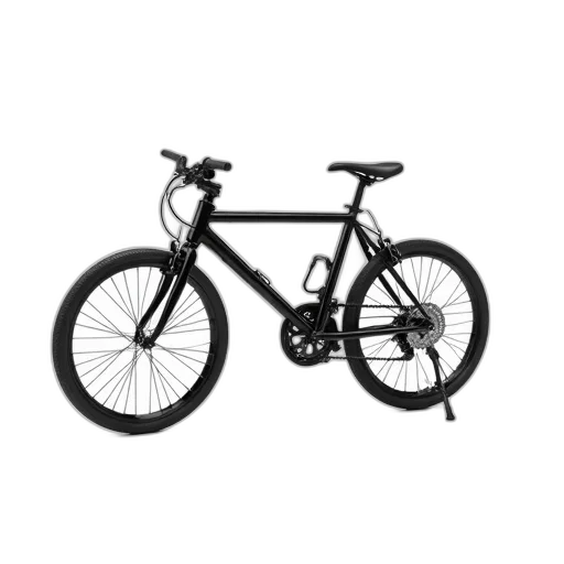 photorealistic, 3d render, concept art, black, bicycle, sleek, design, single transparent PNG cut-out