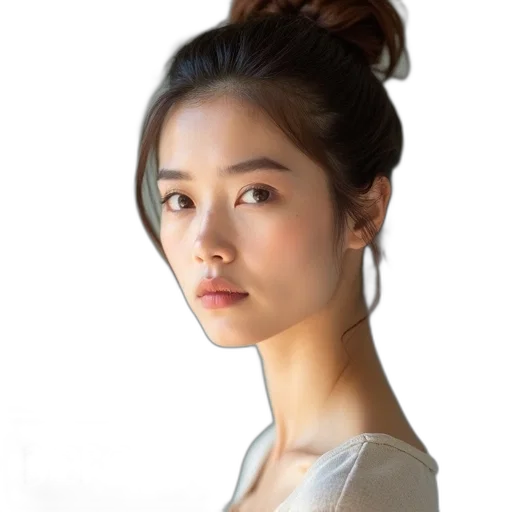 face, jewelry, staff, hair, photorealistic, oil painting, concept art, cartoon transparent PNG cut-out