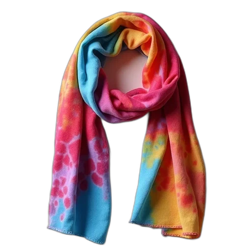 colorful, tie, dye, scarf, made, polyester, suitable, use transparent PNG cut-out