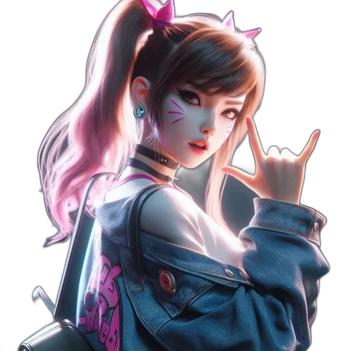 jacket, weapon, cyberpunk, vaporwave, concept art, anime, pastel, neon transparent PNG cut-out