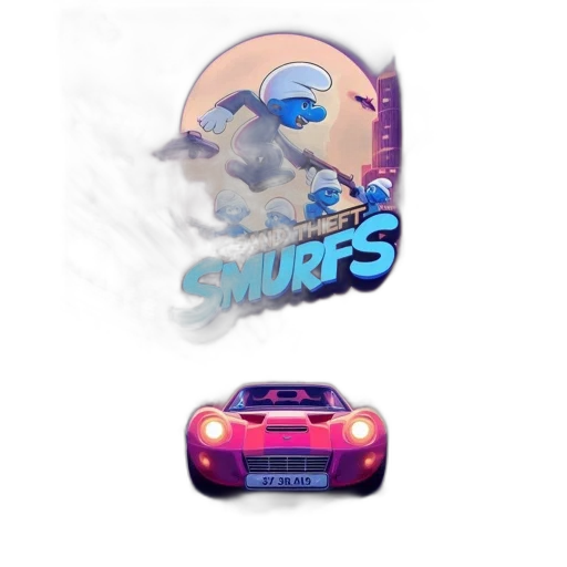car, vaporwave, concept art, 3d render, pixel art, fog, blue, poster transparent PNG cut-out