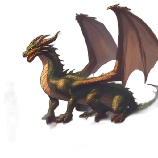 dragon, creature, animal, staff, concept art, fantasy art, pixel art, 3d render transparent PNG cut-out