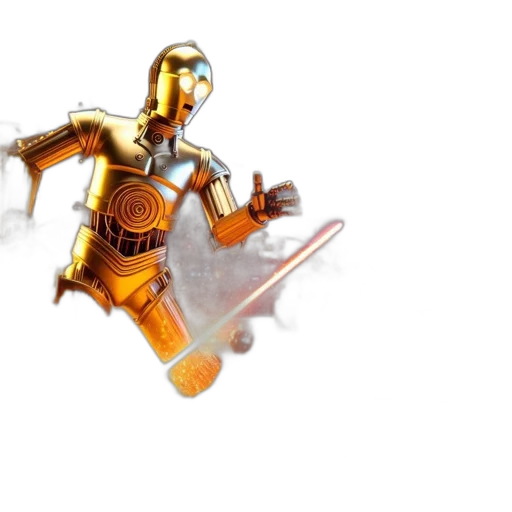 robot, weapon, sword, staff, 3d render, concept art, pixel art, fantasy art transparent PNG cut-out