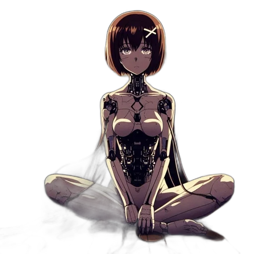 robot, dress, jewelry, creature, concept art, pixel art, comic book art, cyberpunk transparent PNG cut-out