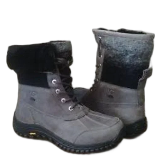 shoes, pair, grey, ugg, adirondack, winter, boots, black transparent PNG cut-out