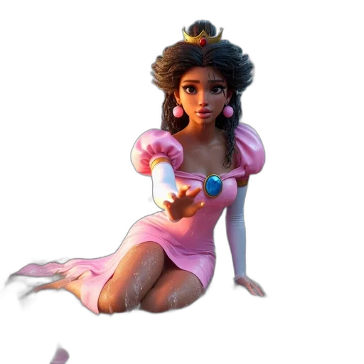 dress, staff, creature, concept art, 3d render, fantasy art, cartoon, pastel transparent PNG cut-out