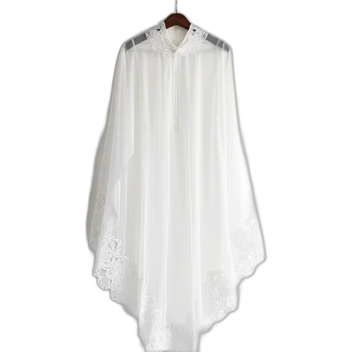 dress, white, wedding, veil, delicate, lace, trim, displayed transparent PNG cut-out