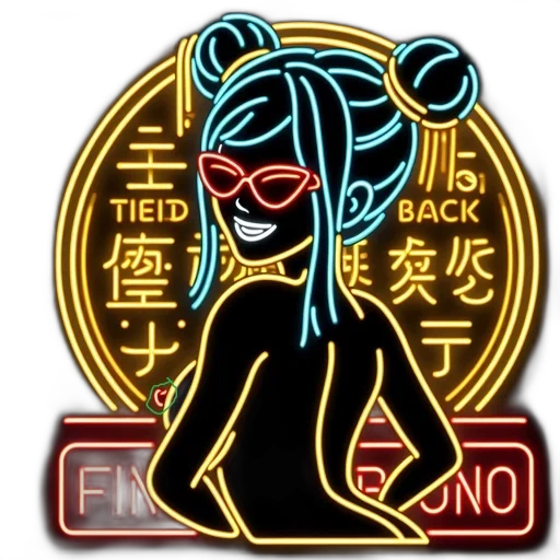 cyberpunk, vaporwave, cartoon, anime transparent PNG cut-out
