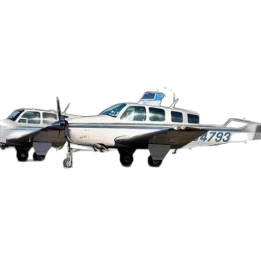3d render, two, small, airplanes, parked, runway, number, 4793 transparent PNG cut-out