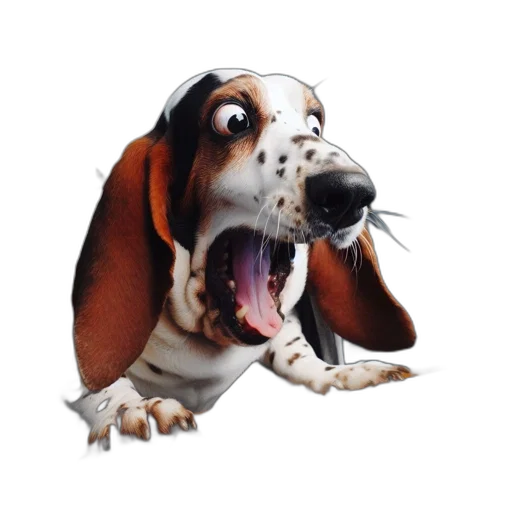 animal, creature, face, staff, photorealistic, 3d render, amused, basset transparent PNG cut-out
