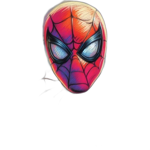 mask, face, comic book art, concept art, watercolor, pixel art, spider-man, depicted transparent PNG cut-out