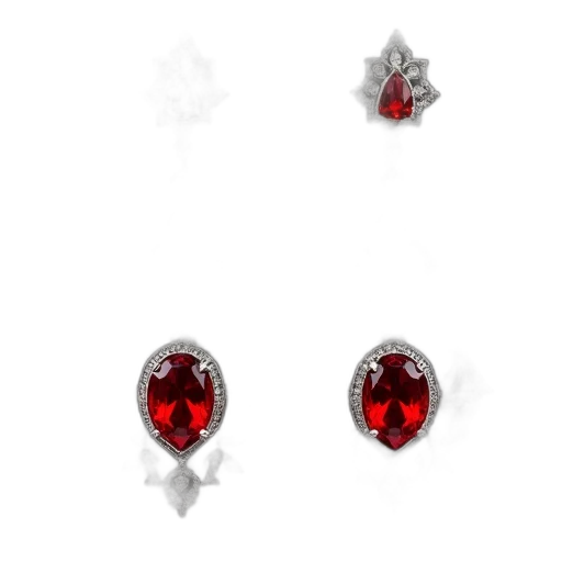jewelry, crown, concept art, 3d render, pixel art, photorealistic, red, pair transparent PNG cut-out