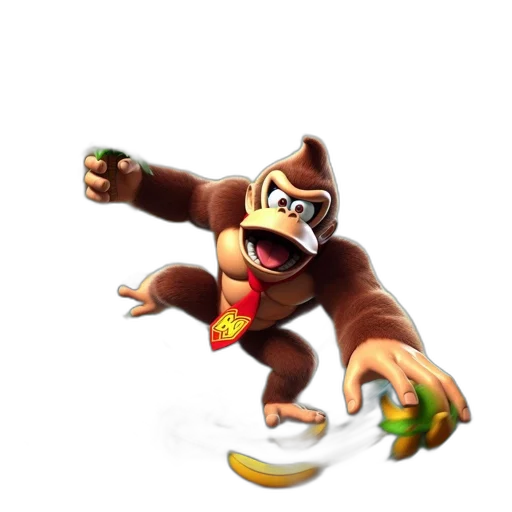 animal, staff, creature, concept art, 3d render, surprised, gorilla, character transparent PNG cut-out
