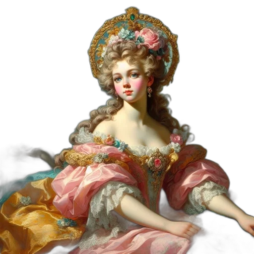 dress, crown, jewelry, staff, oil painting, photorealistic, concept art, fantasy art transparent PNG cut-out