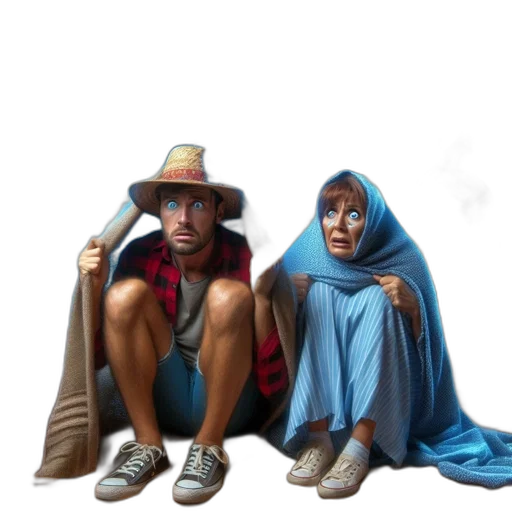 umbrella, hat, shoes, jacket, oil painting, concept art, photorealistic, 3d render transparent PNG cut-out