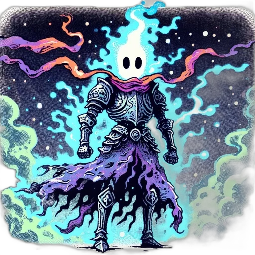 mask, staff, sword, robot, concept art, pixel art, fantasy art, comic book art transparent PNG cut-out