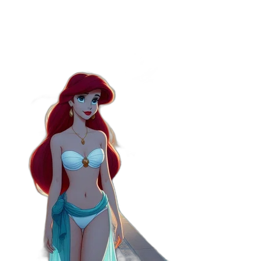 dress, concept art, fantasy art, cartoon, 3d render, underwater, beach, sunset transparent PNG cut-out