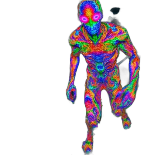 robot, mask, creature, face, 3d render, concept art, pixel art, vaporwave transparent PNG cut-out