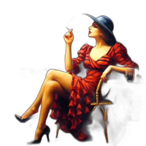 dress, hat, staff, furniture, photorealistic, oil painting, concept art, pixel art transparent PNG cut-out