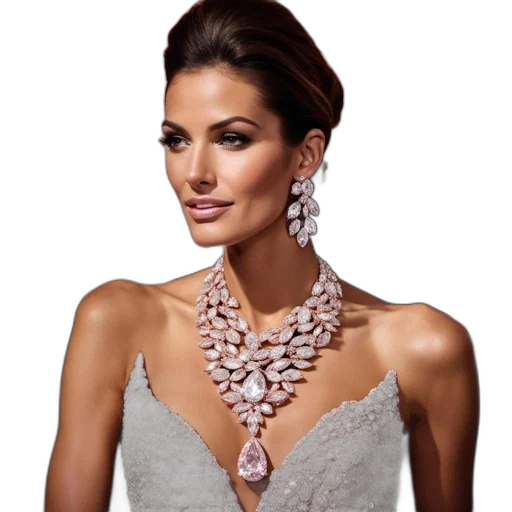 jewelry, woman, luxurious, attire, wearing, large, dangling, earrings transparent PNG cut-out