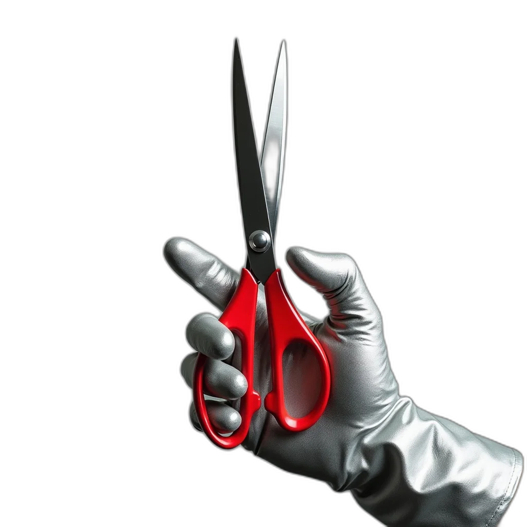weapon, staff, umbrella, hair, 3d render, pair, silver, scissors transparent PNG cut-out