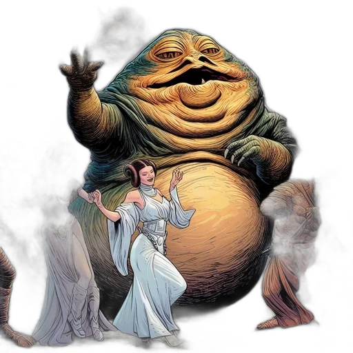 concept art, comic book art, fantasy art, illustrated, scene, set, within, jabba transparent PNG cut-out