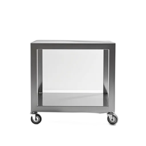 furniture, robot, face, 3d render, monochrome, sleek, modern, metal transparent PNG cut-out