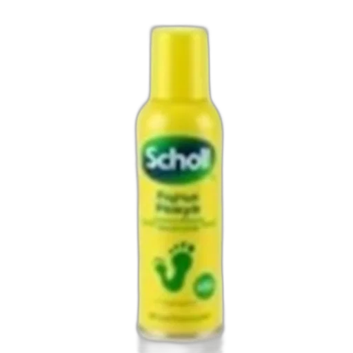 bottle, hair, yellow, scholl, deodorant, spray, green, label transparent PNG cut-out