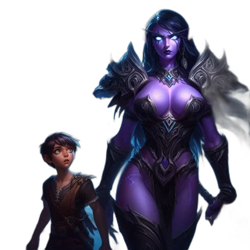 concept art, fantasy art, comic book art, pixel art, dark, blue, mystic, forest transparent PNG cut-out