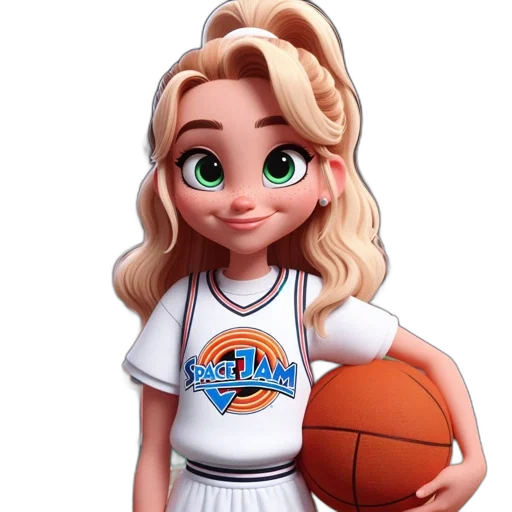 cartoon, 3d render, concept art, photorealistic, animated, female, character, blonde transparent PNG cut-out
