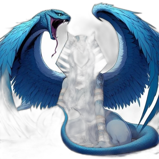 dragon, creature, fantasy art, concept art, 3d render, photorealistic, blue, enigmatic transparent PNG cut-out