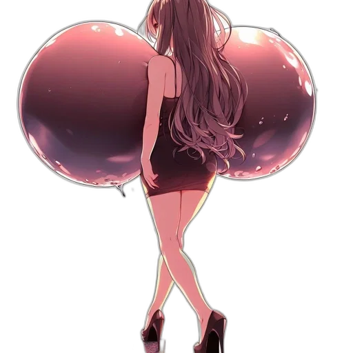 dress, umbrella, hair, staff, anime, concept art, pixel art, cartoon transparent PNG cut-out