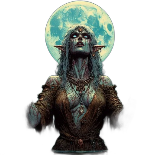 staff, face, creature, mask, fantasy art, concept art, comic book art, watercolor transparent PNG cut-out