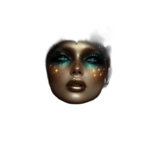 mask, face, jewelry, creature, concept art, fantasy art, pixel art, photorealistic transparent PNG cut-out