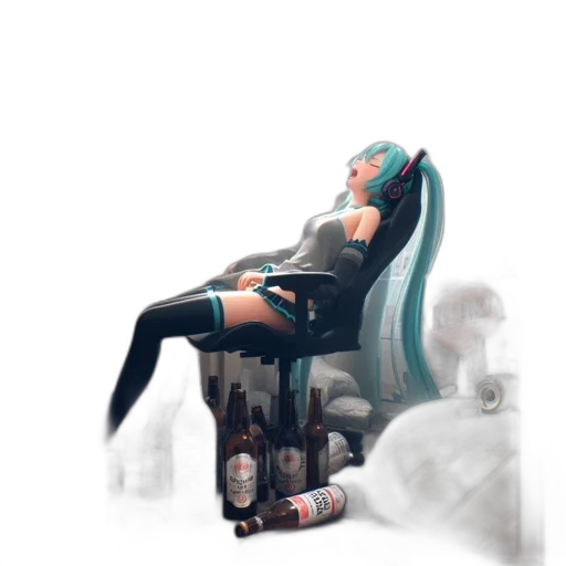 furniture, robot, bottle, dress, concept art, 3d render, vaporwave, cyberpunk transparent PNG cut-out
