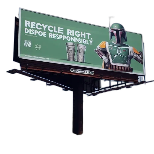 robot, billboard, responsible, disposal, campaigns, uses, star, wars transparent PNG cut-out