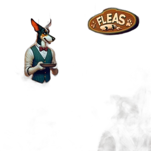 staff, mask, concept art, pixel art, fantasy art, 3d render, canine-themed, tavern transparent PNG cut-out