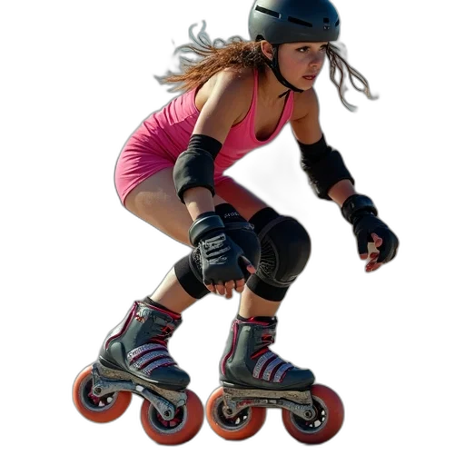 photorealistic, 3d render, concept art, roller, derby, girls, inline, skates transparent PNG cut-out