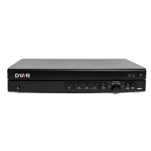 black, electronic, device, label, reading, dvr, shown, front transparent PNG cut-out