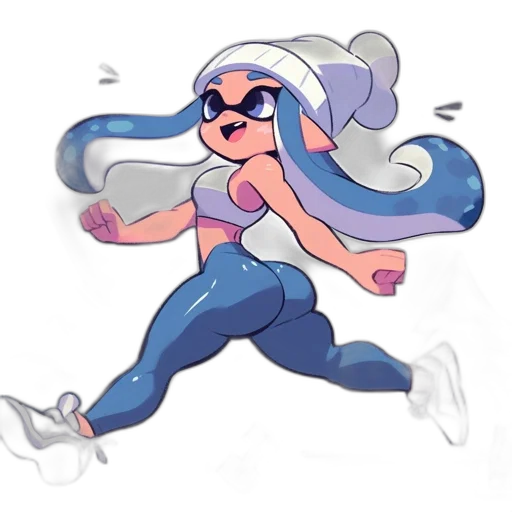 dress, weapon, creature, concept art, watercolor, vaporwave, cartoon, blue transparent PNG cut-out