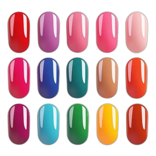 neon, colorful, pastel, collection, various, colored, nail, polishes transparent PNG cut-out