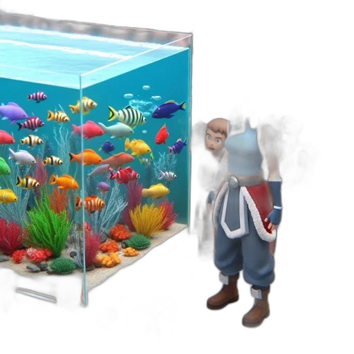 concept art, 3d render, fantasy art, photorealistic, underwater, female, warrior-like, character transparent PNG cut-out