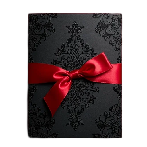 dark, black, damask, red transparent PNG cut-out