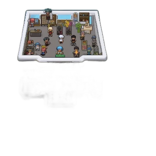building, pixel art, concept art, 3d render, fantasy art, city street, fog, snow transparent PNG cut-out