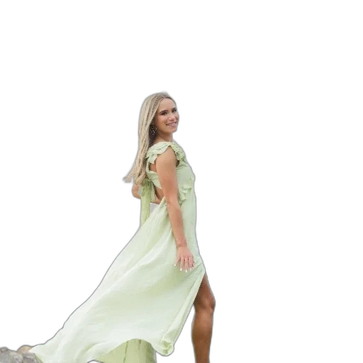 dress, staff, 3d render, photorealistic, concept art, green, pastel, earth tones transparent PNG cut-out