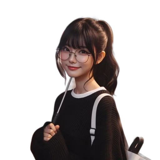 staff, face, jacket, dress, anime, photorealistic, cartoon, oil painting transparent PNG cut-out