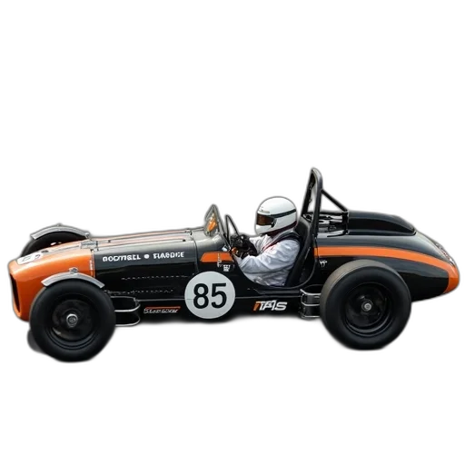 car, vintage, racing, black, orange, color, scheme, speeding transparent PNG cut-out